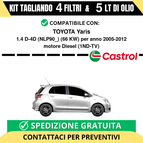 Tagliando per toyota yaris - tagliando, 1.4